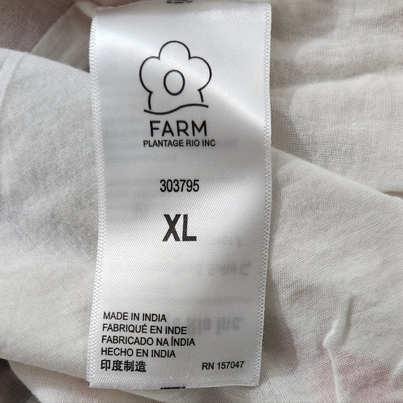 Farm Rio Cashew Floral Tiered Midi Dress White Ruffle Garden Tropical - Picture 12 of 13